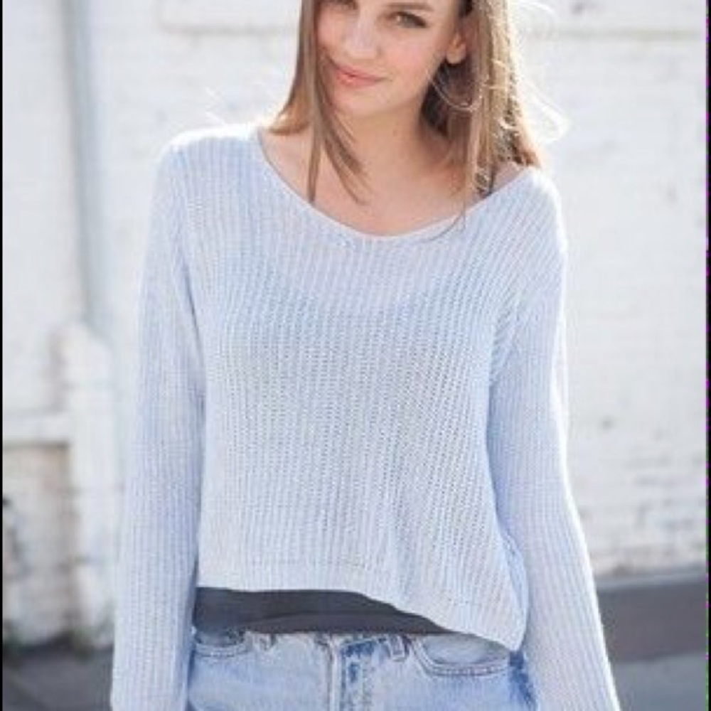 Banks blue brandy Melville knit v neck sweater